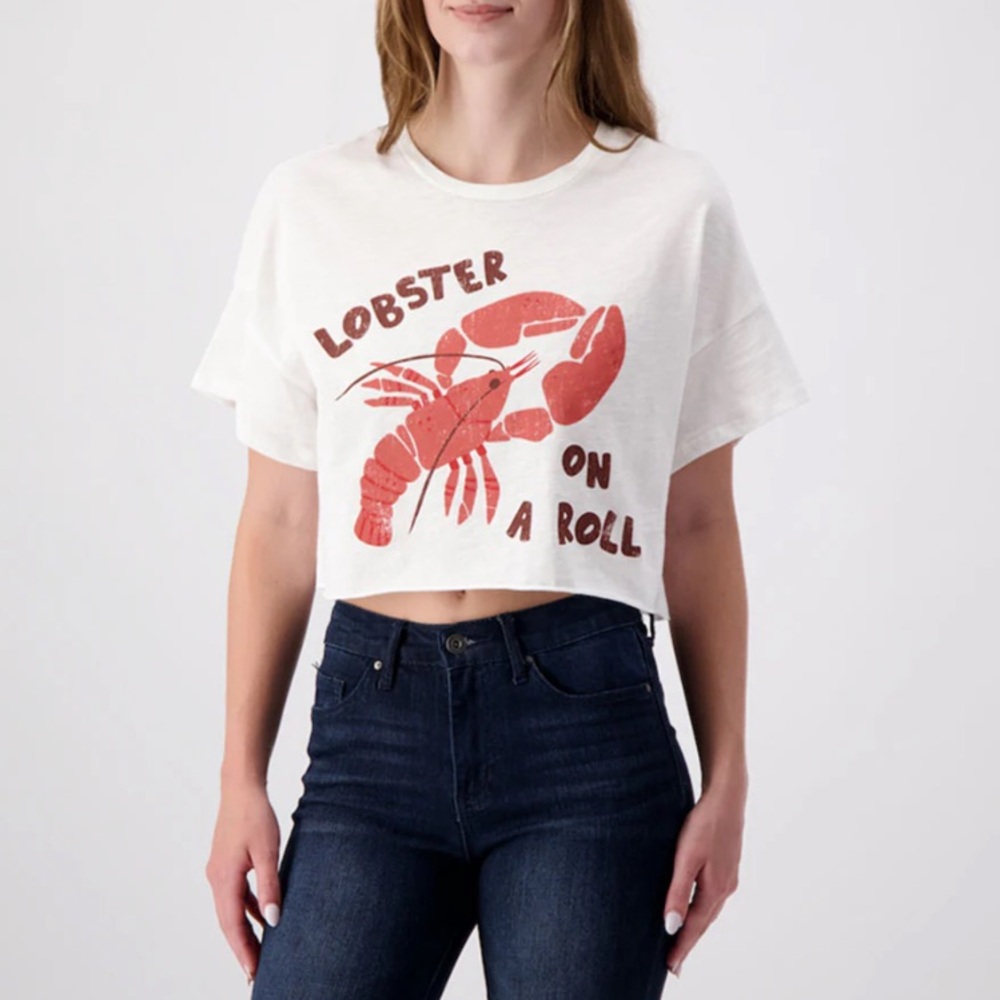 Originality Lobster 🦞 On A Roll Crop Tee